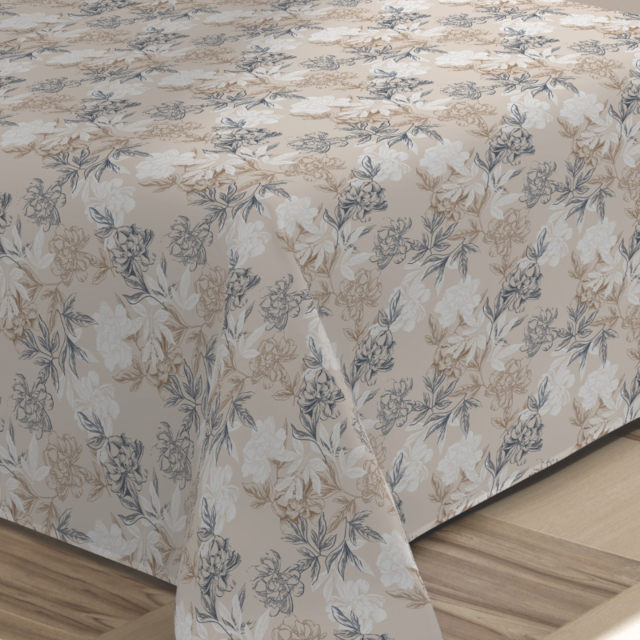 Jogo de Cama Queen 04 Peças Estampado Perene 2,20m x 2,40 Lepper - Natureza Cinza