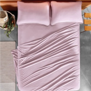 Jogo de Cama Queen 04 Peças Fio Penteado Malha Altenburg Rose Natural