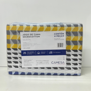 Jogo de Cama Queen Microcotton Toque de Algodão 04 Peças Estampado - Camesa (confira estampas disponíveis)