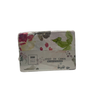 Jogo de Cama Queen Micropercal 04 Peças Casa Haus - Flores Cinza