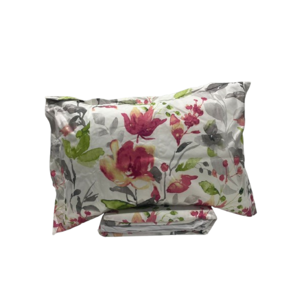 Jogo de Cama Queen Micropercal 04 Peças Casa Haus - Flores Cinza Jogo de Cama Queen Micropercal 04 Peças Casa Haus - Flores Cinza