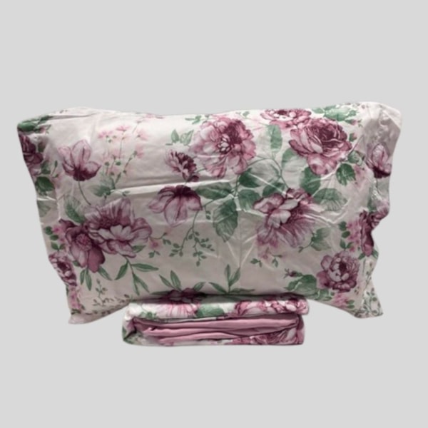 Jogo de Cama Queen Micropercal 04 Peças Casa Haus - Flores Rosa Jogo de Cama Queen Micropercal 04 Peças Casa Haus - Flores Rosa