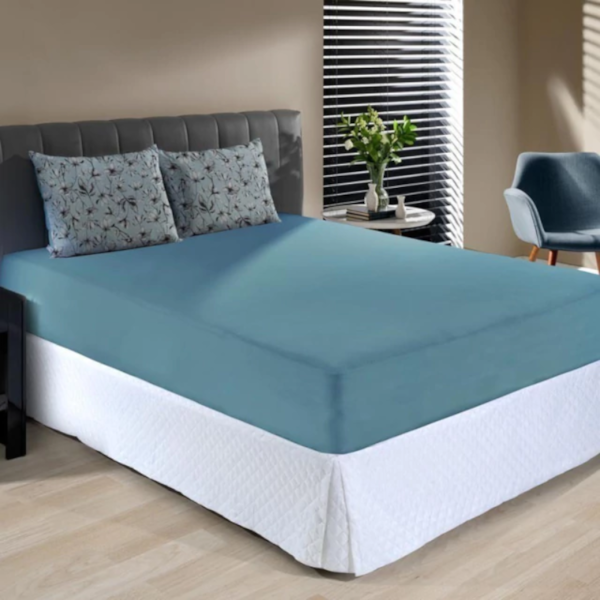 Jogo de Cama Queen Slim Malha 100% Algodao 03 Peças Edromania Blossom - Azul Grisalho Jogo de Cama Queen Slim Malha 100% Algodao 03 Peças Edromania Blossom - Azul Grisalho