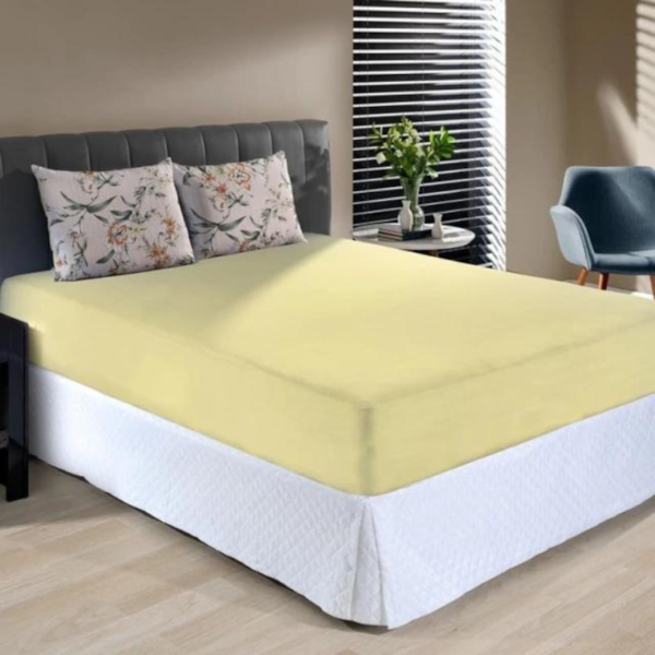 Jogo de Cama Queen Slim Malha 100% Algodao 03 Peças Edromania Florence - Amarelo