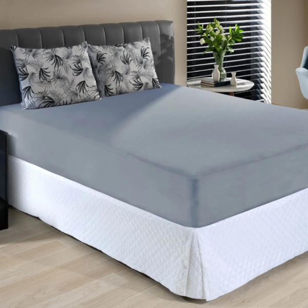 Jogo de Cama Queen Slim Malha 100% Algodao 03 Peças Edromania Palmier - Cinza Jogo de Cama Queen Slim Malha 100% Algodao 03 Peças Edromania Palmier - Cinza