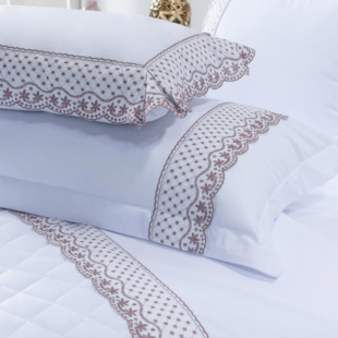 Jogo de Cama Queen Vitalle Percal 200 Fios  04 Peças Juma - Rosa