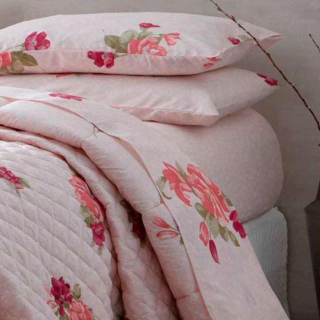 Jogo de Cama Solteiro 140 Fios Estampado Realce Premium Sultan – Perla