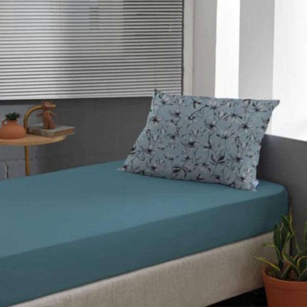 Jogo de Cama Solteiro Slim Malha 100% Algodao 02 Peças Edromania Blossom - Azul Grisalho Jogo de Cama Solteiro Slim Malha 100% Algodao 02 Peças Edromania Blossom - Azul Grisalho