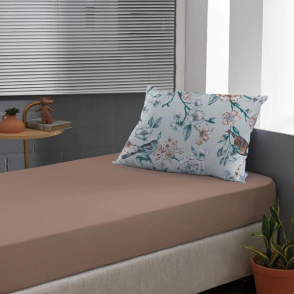 Jogo de Cama Solteiro Slim Malha 100% Algodao 02 Peças Edromania Floratta - Avelã Jogo de Cama Solteiro Slim Malha 100% Algodao 02 Peças Edromania Floratta - Avelã