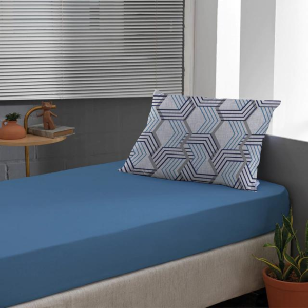 Jogo de Cama Solteiro Slim Malha 100% Algodao 02 Peças Edromania Troia - Azul Jogo de Cama Solteiro Slim Malha 100% Algodao 02 Peças Edromania Troia - Azul