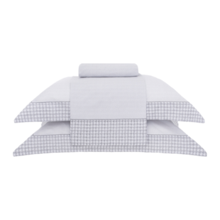 Jogo de Cama Super King Percalle 180 Fios 04 Peças Buddemeyer - Pied Poule