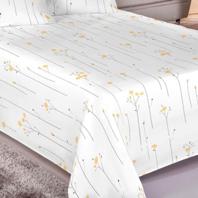 Jogo de Lençol Casal 200 Fios 100% Algodão Estampado