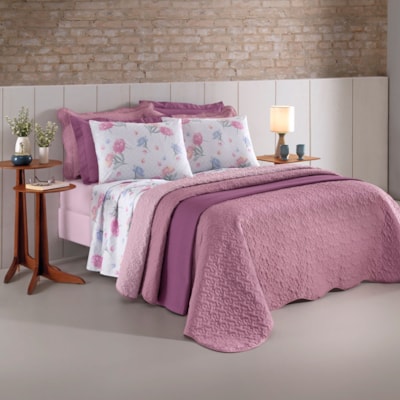 Jogo de Lençol Solteiro 150 Fios Estampado Santista Prata