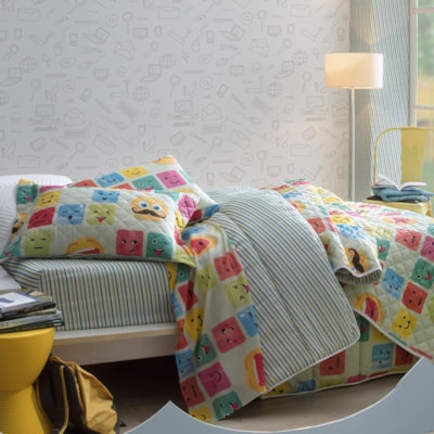 Jogo de Lençol Solteiro Smiley Happy Day Sultan