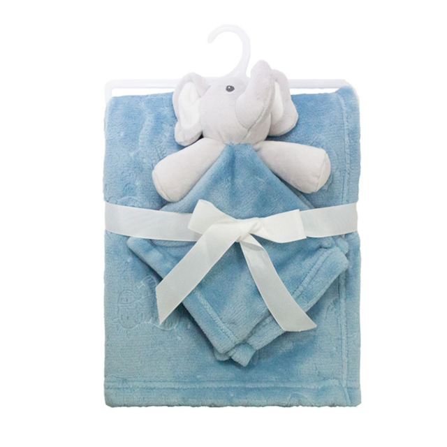 Kit 02 Peças Manta e Naninha Microfibra Linha Camesa Baby - Elefante