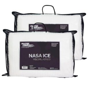 Kit 02 Travesseiros Nasa Ice Viscoelástico 50cm x70cm - Master Comfort