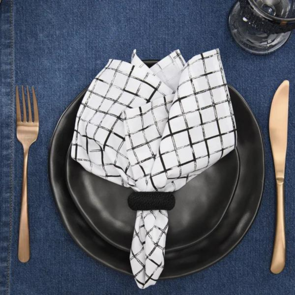 Kit Argola de Guardanapo 4 Peças Rayon Copa e Cia - Preto Kit Argola de Guardanapo 4 Peças Rayon Copa e Cia - Preto