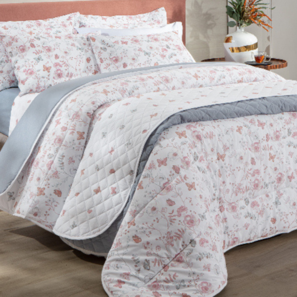 Kit Cobre Leito Solteiro Estampado Sonhare Prata 180 Fios Sultan - Amsterdã Kit Cobre Leito Solteiro Estampado Sonhare Prata 180 Fios Sultan - Amsterdã