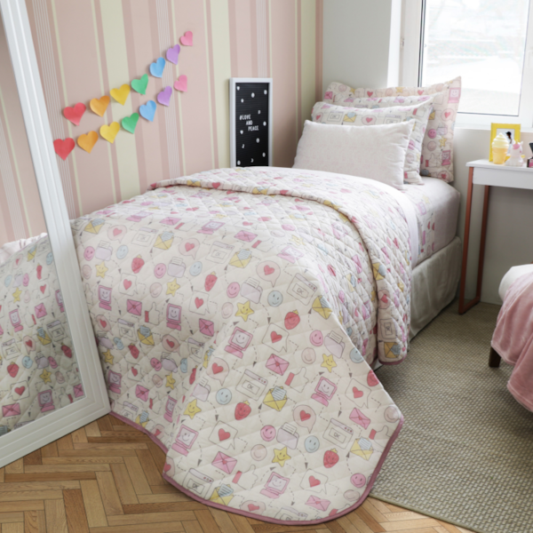 Kit Cobre Leito Solteiro Infantil Happy Day Sultan - Maisa Kit Cobre Leito Solteiro Infantil Happy Day Sultan - Maisa
