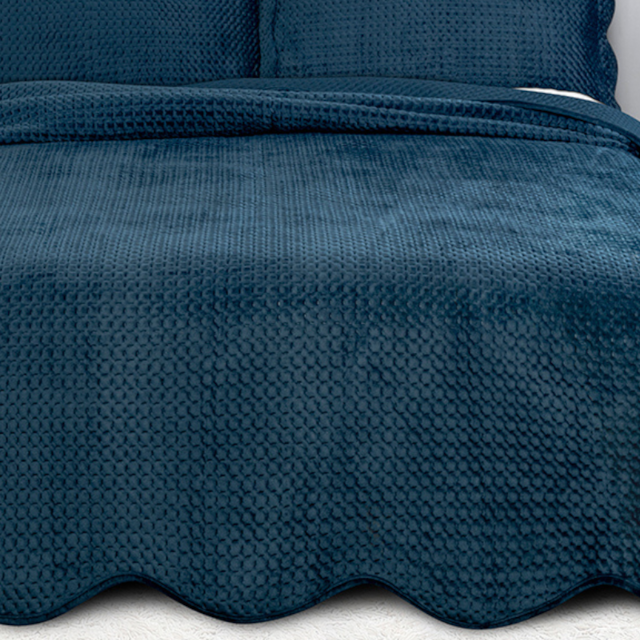Kit Colcha Casal Velvet Neo Clássico Toque Aveludado 03 Peças Camesa - Bege
