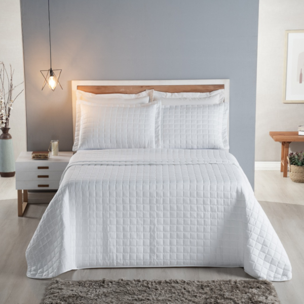 Kit Colcha Matelado Classic Chess Texhome - Branco(Confira tamanhos disponíveis) Kit Colcha Matelado Classic Chess Texhome - Branco(Confira tamanhos disponíveis)