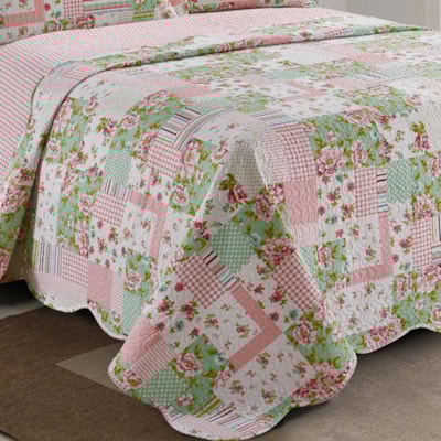 Kit Colcha Patchwork Casal 3 Peças Evoluition