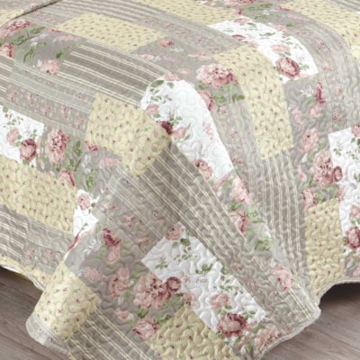 Kit Colcha Patchwork Casal 3 Peças Evoluition