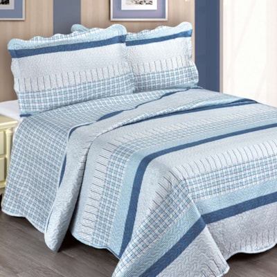 Kit Colcha Patchwork Casal 3 Peças Evoluition