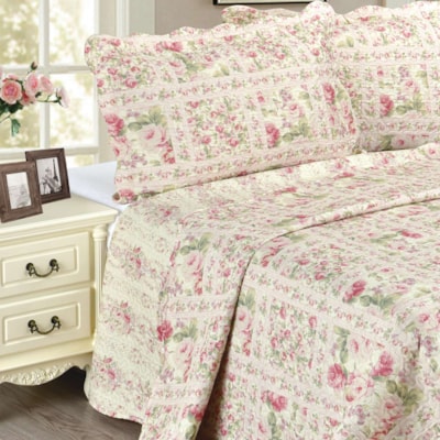 Kit Colcha Patchwork Casal 3 Peças Evoluition