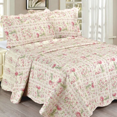 Kit Colcha Patchwork Casal 3 Peças Evoluition