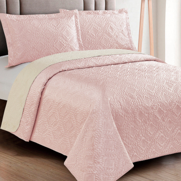 Kit Colcha Queen 03 Peças Cetim Fashion Sultan - Paris Rosa Kit Colcha Queen 03 Peças Cetim Fashion Sultan - Paris Rosa