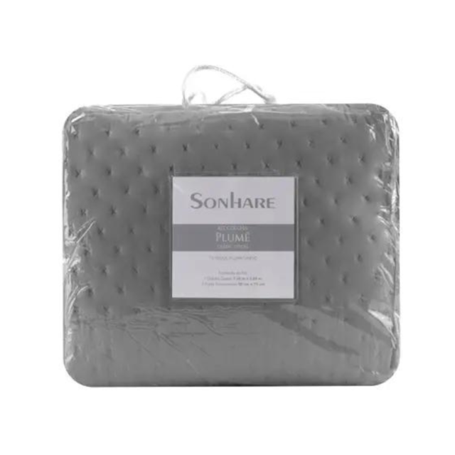 Kit Colcha Queen 03 peças Plumê Lisa Sonhare - (Confira cores disponíveis)
