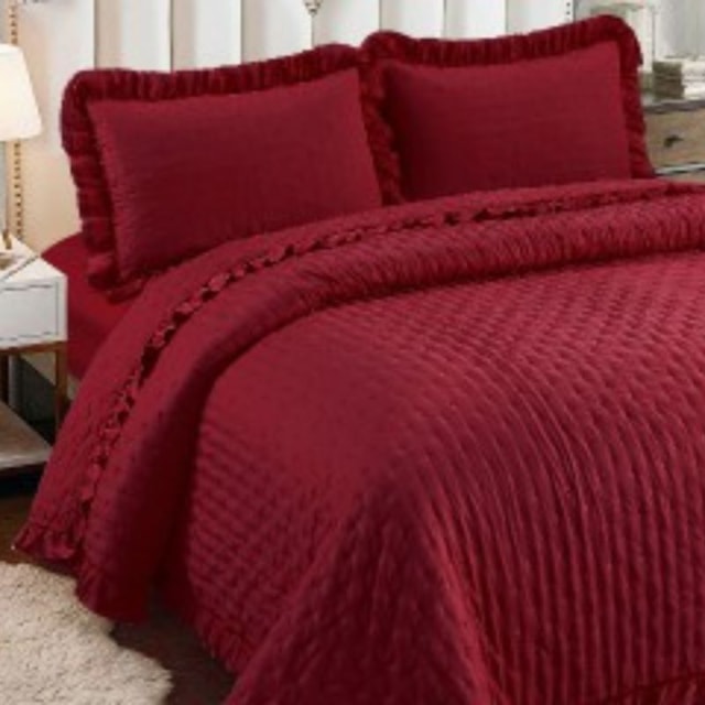 Kit Colcha Queen 03 peças Romântica Lisa Sonhare (confira cores)
