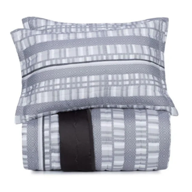 Kit Colcha Queen 03 peças Toque Acetinado Altenburg Conectada – Tonal Grey