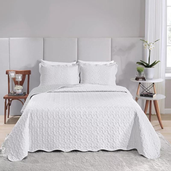 Kit Colcha Solteiro Boutis Matelassê 02 Peças Lisa Santista - (Confira cores disponíveis)