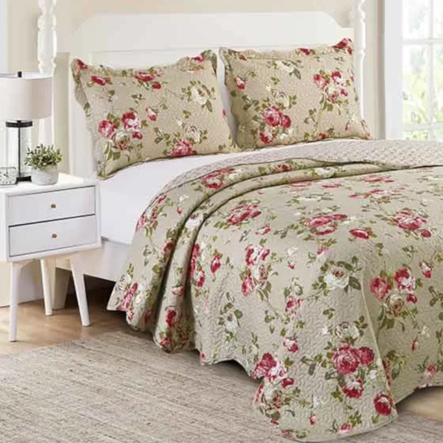 Kit Colcha Solteiro Evolution Patchwork 02 Peças Estampado Camesa - Camelia