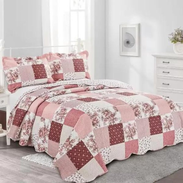 Kit Colcha Solteiro Evolution Patchwork 02 Peças Estampado Camesa - Clusa Kit Colcha Solteiro Evolution Patchwork 02 Peças Estampado Camesa - Clusa