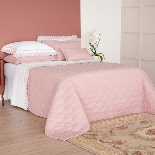 Kit Coordenado King 6 Peças Vira Doblo Reali Lavive - Rose Kit Coordenado King 6 Peças Vira Doblo Reali Lavive - Rose