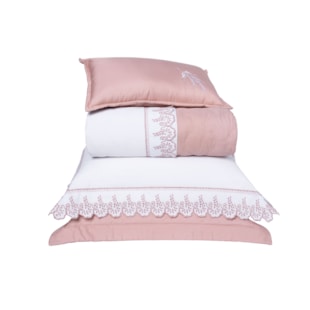 Kit Coordenado King 6 Peças Vira Doblo Reali Lavive - Rose
