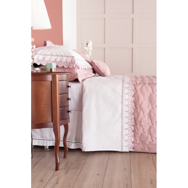 Kit Coordenado King 6 Peças Vira Doblo Reali Lavive - Rose