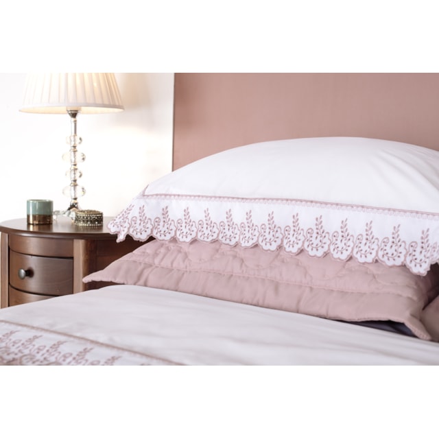 Kit Coordenado King 6 Peças Vira Doblo Reali Lavive - Rose
