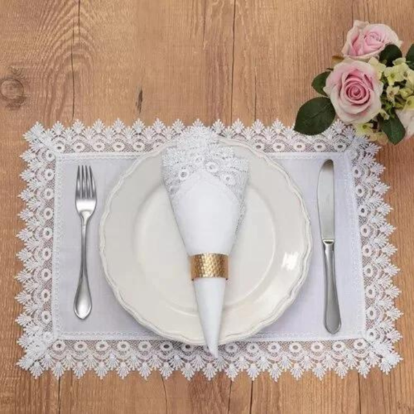 Kit Lugar Americano Java Renda Inglesa 35cm X 50cm 2 Peças Argivai - (Confira cores disponíveis) Kit Lugar Americano Java Renda Inglesa 35cm X 50cm 2 Peças Argivai - (Confira cores disponíveis)
