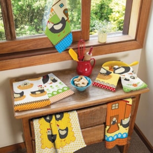Kit Pano de Copa 06 Peças Estampado Caipira Lepper 40cm x 60cm