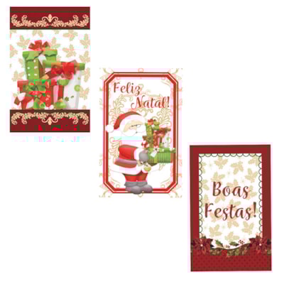 Kit Pano de Copa Felpudo Natal com 3 peças Lepper