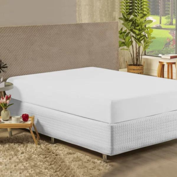 Lençol Avulso King C/Elástico 180 Fios Premier Andreza - Branco Lençol Avulso King C/Elástico 180 Fios Premier Andreza - Branco