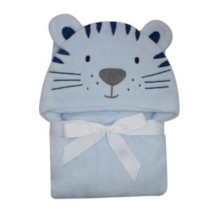 Manta c/ Capuz Bichinhos 75cm x 100cm Linha Camesa Baby - Tigre