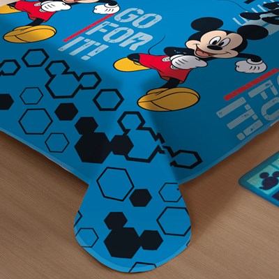 Manta Disney Soft Solteiro 1,50 x 2,00m Mickey Fun Jolitex - AZUL