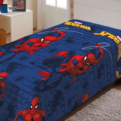 Manta Disney Soft Solteiro 1,50 x 2,00m Spider Man Teia Jolitex