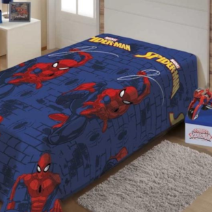 Manta Disney Soft Solteiro C/ Cinta 1,50 x 2,00m Jolitex - Spider Man Teia