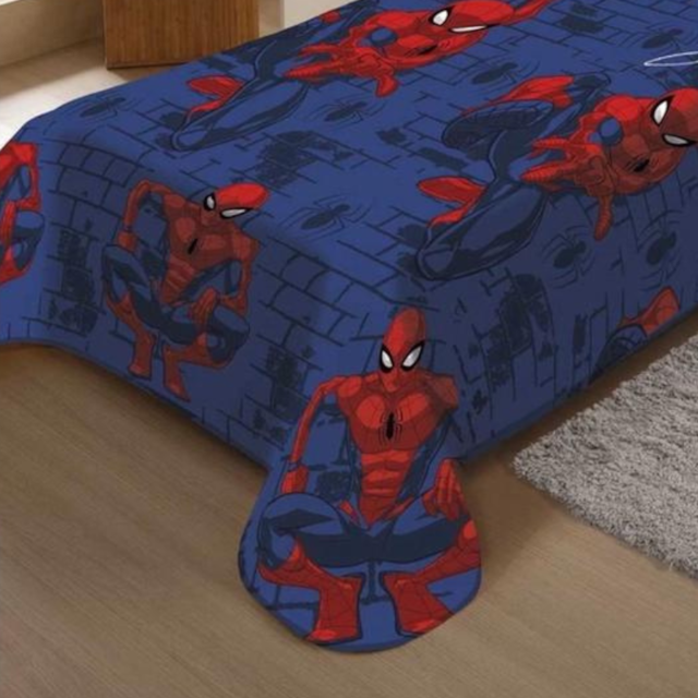 Manta Disney Soft Solteiro C/ Cinta 1,50 x 2,00m Jolitex - Spider Man Teia